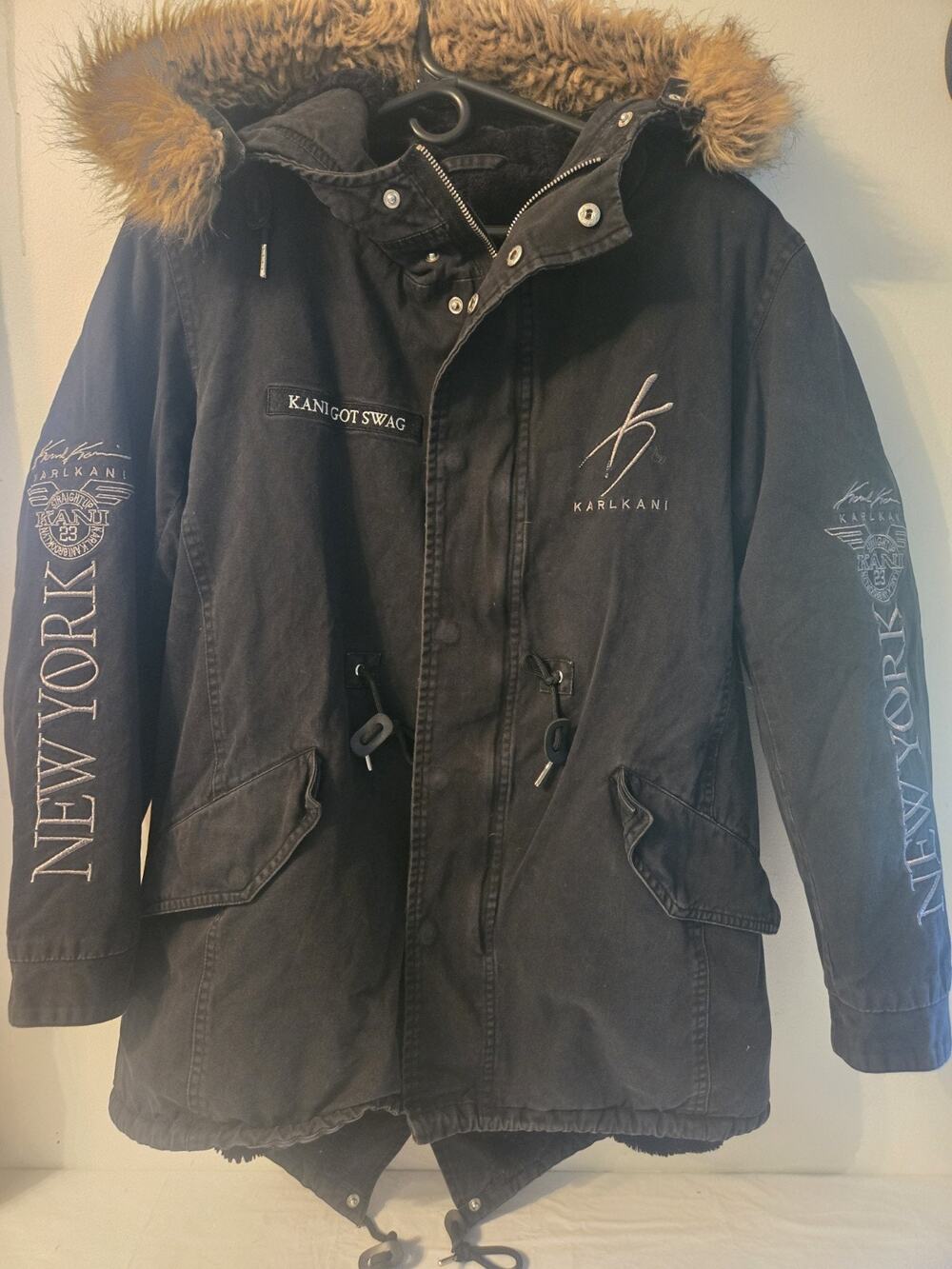 Vintage Karl Kani Womens Jacket Black Y2k Size L Unique Nice